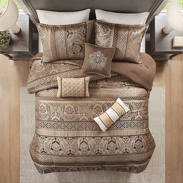 Yewell Brown 7 Pc Queen Comforter Set - Thumbnail - Image 3