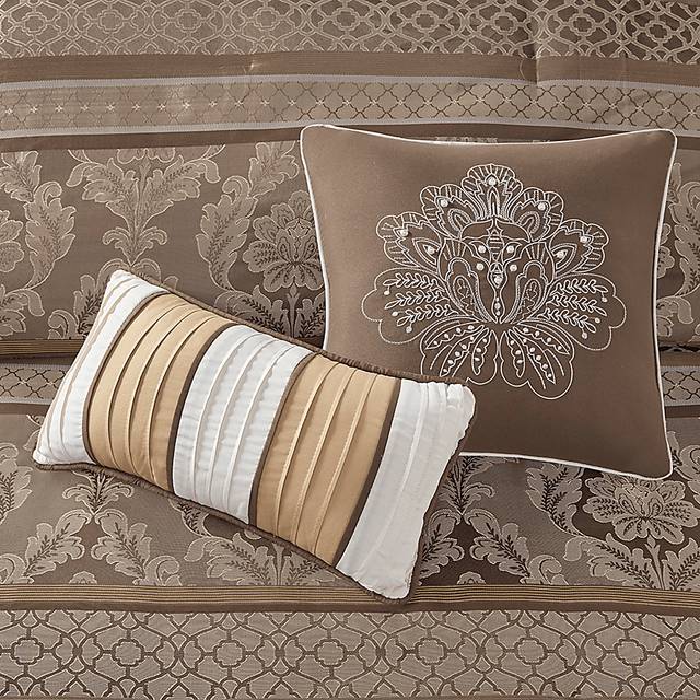 Yewell Brown 7 Pc Queen Comforter Set - Thumbnail - Image 7