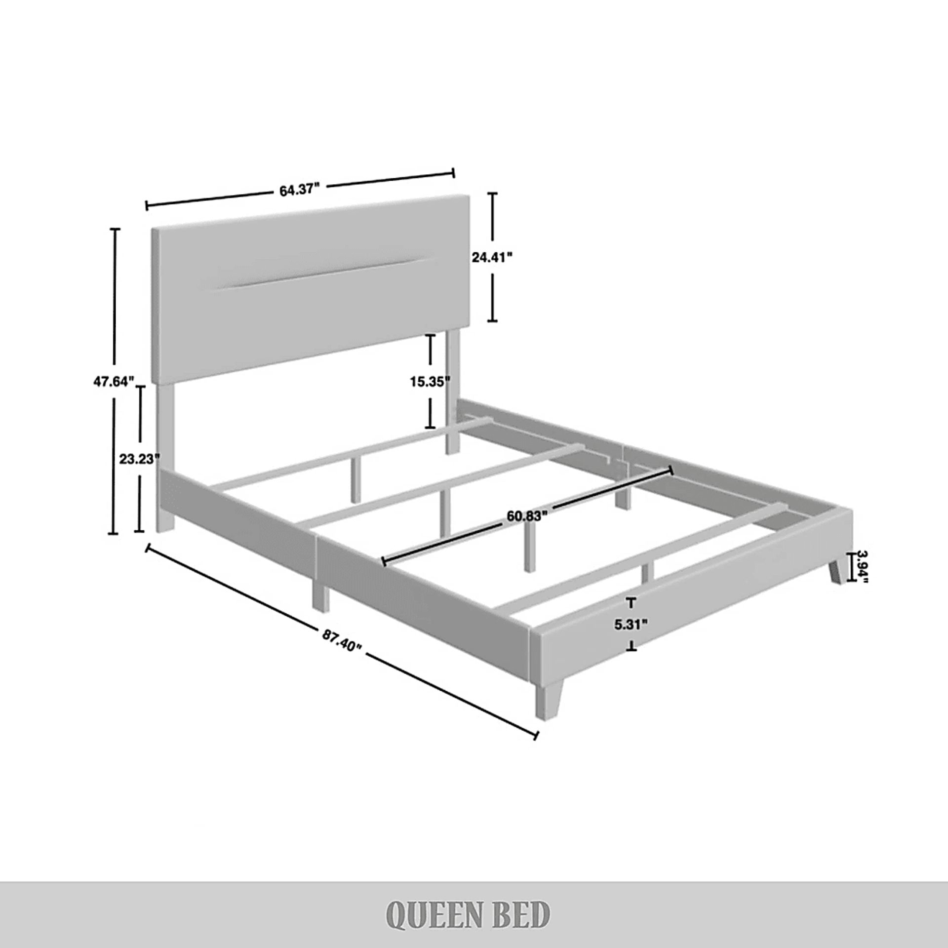 Yewrow Blue Queen Bed - Image 3