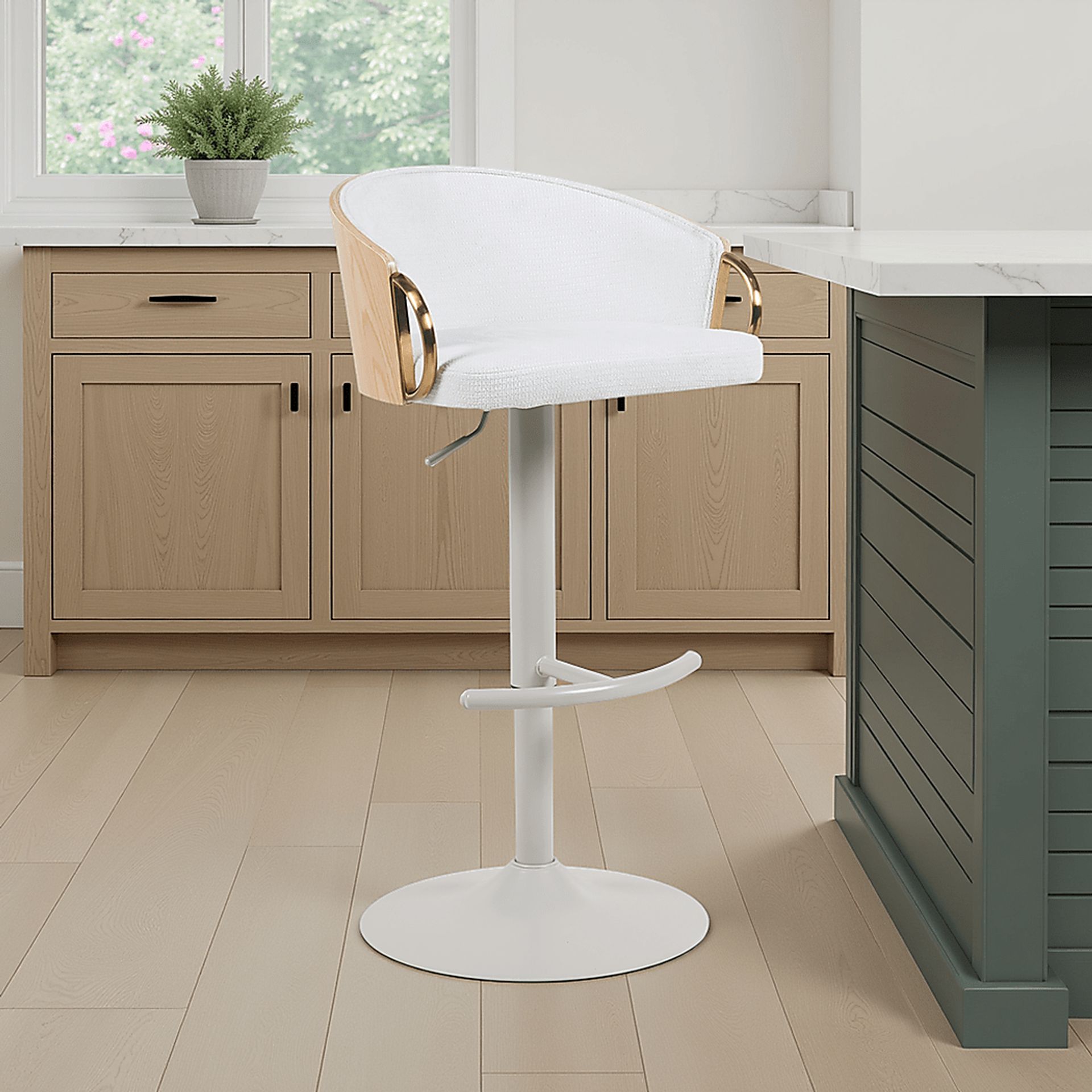 Yewshine White Barstool - Image 2