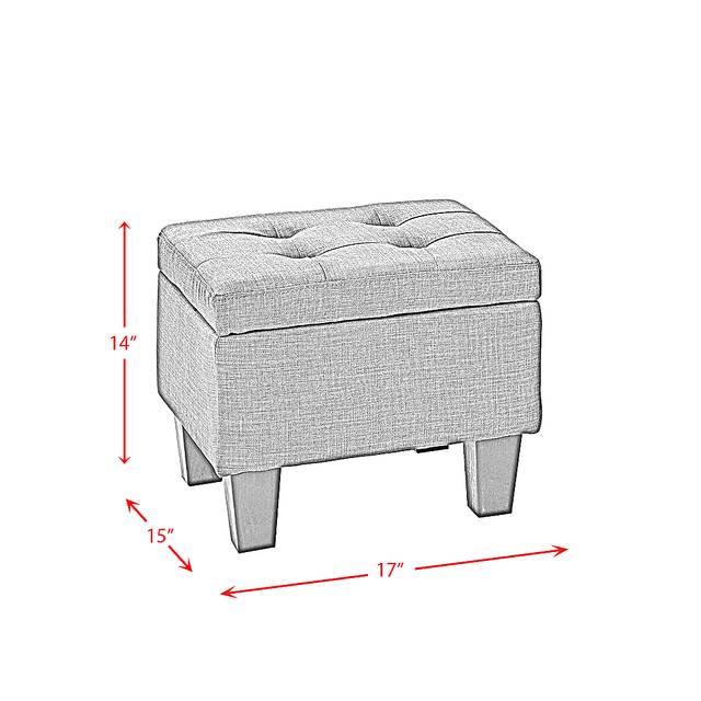 Yoest Charcoal 3pc Storage Ottoman Set - Thumbnail - Image 3