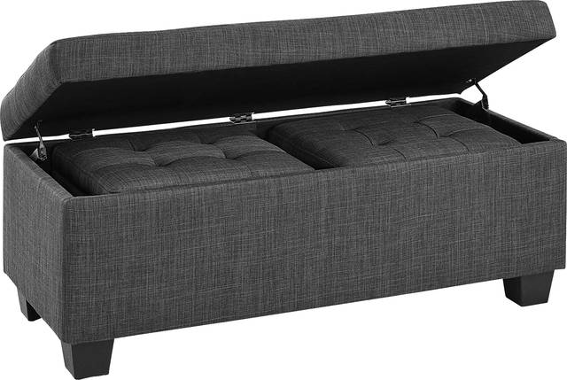 Yoest Charcoal 3pc Storage Ottoman Set - Thumbnail - Image 6