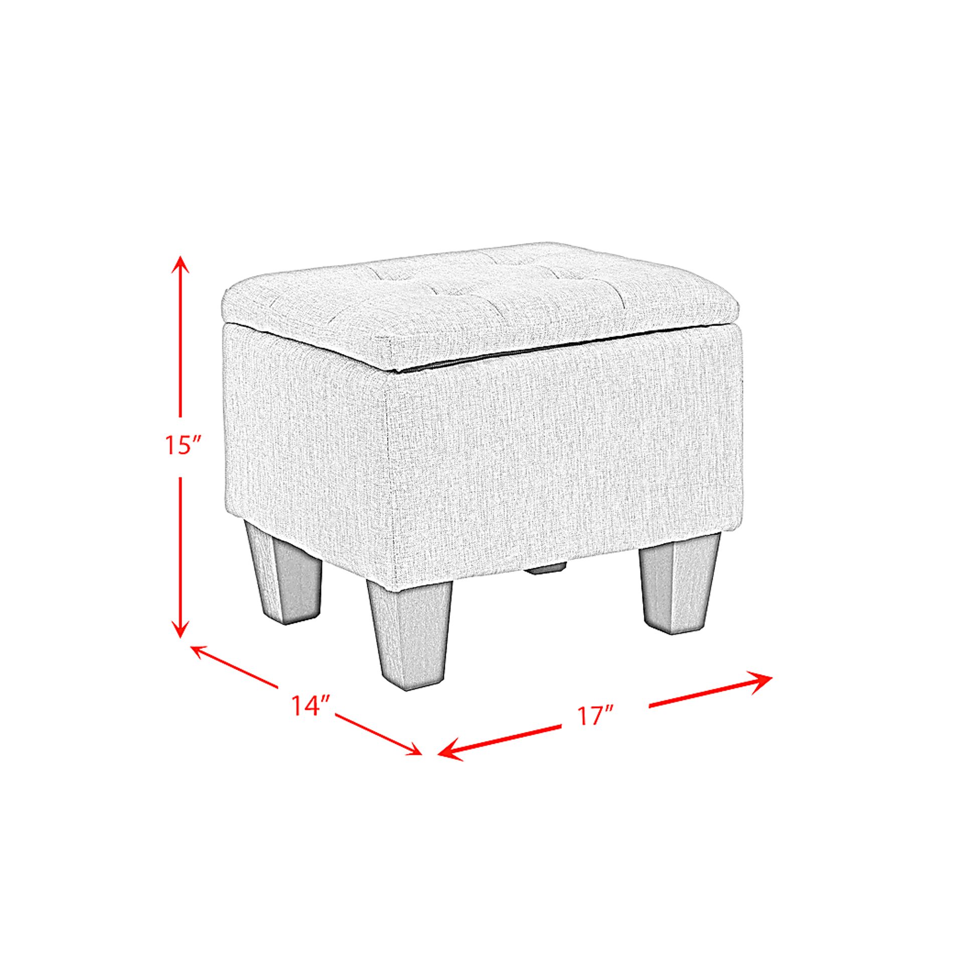 Yoest Gray 3pc Storage Ottoman Set - Image 17