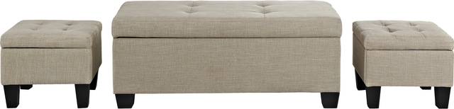 Yoest Natural 3pc Storage Ottoman Set - Thumbnail - Image 1