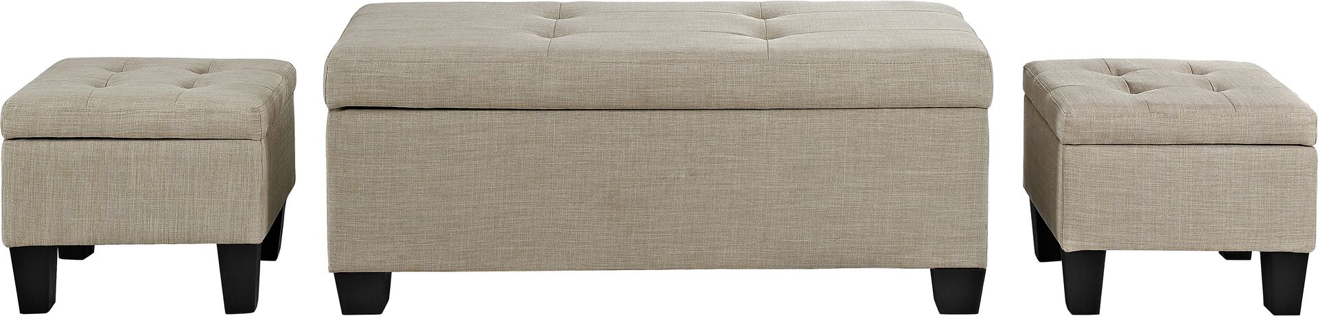 Yoest Natural 3pc Storage Ottoman Set - Image 1
