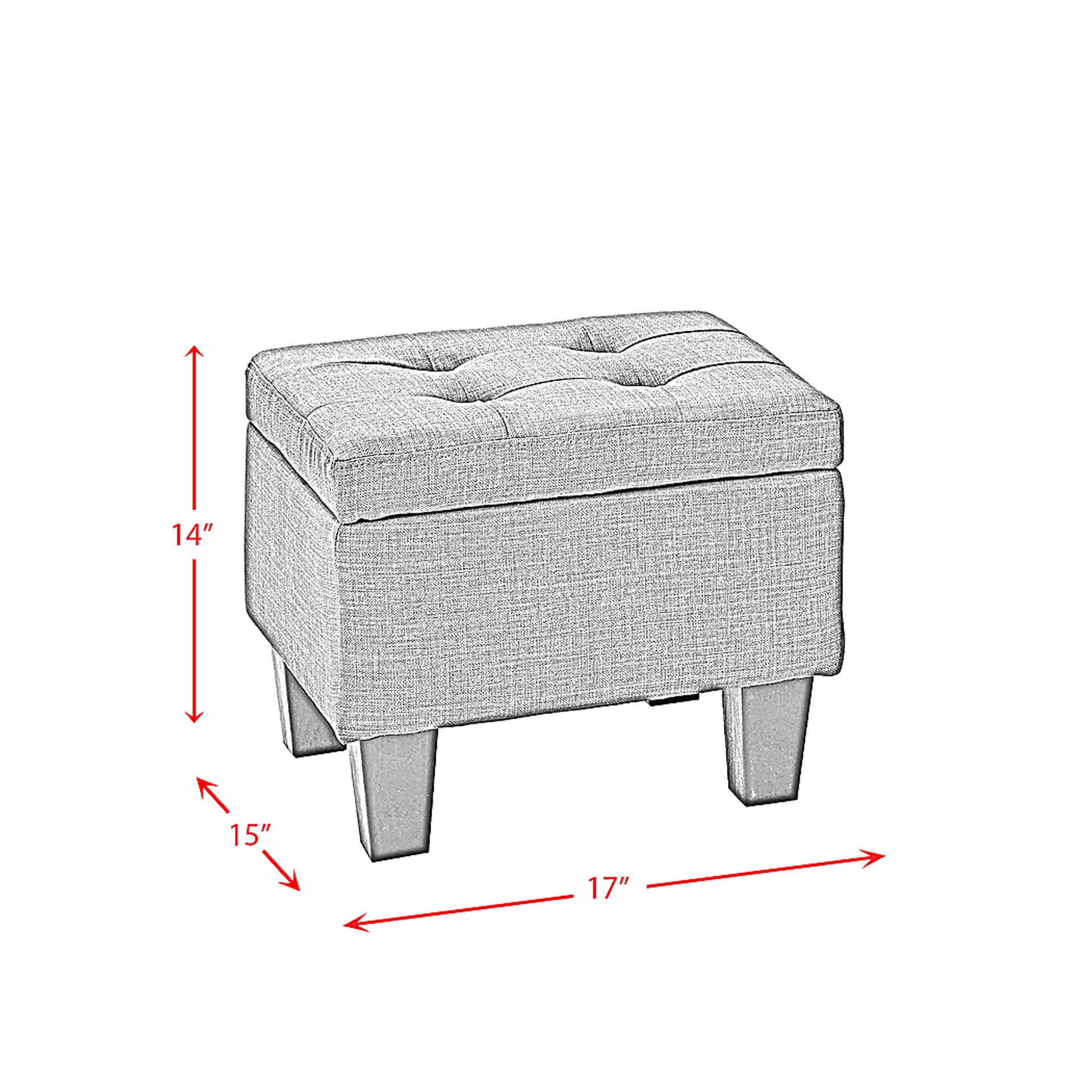 Yoest Teal 3pc Storage Ottoman Set - Image 3
