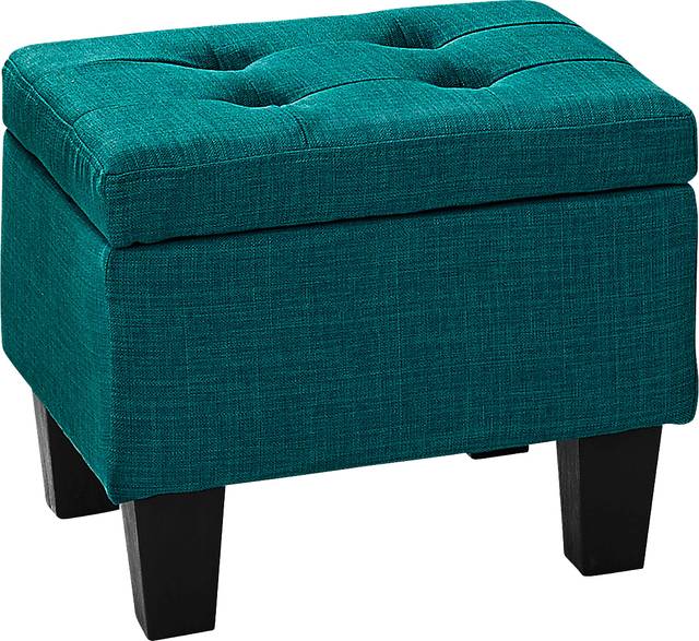 Yoest Teal 3pc Storage Ottoman Set - Thumbnail - Image 4