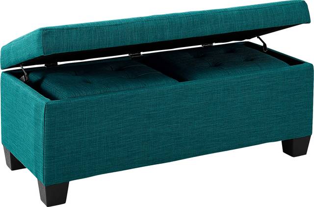 Yoest Teal 3pc Storage Ottoman Set - Thumbnail - Image 5