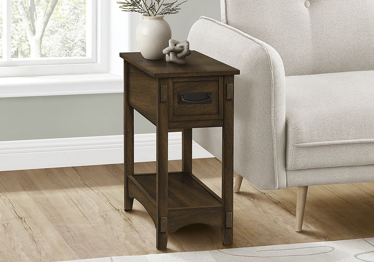 Yonview Walnut Dark Wood Accent Table | Rooms to Go