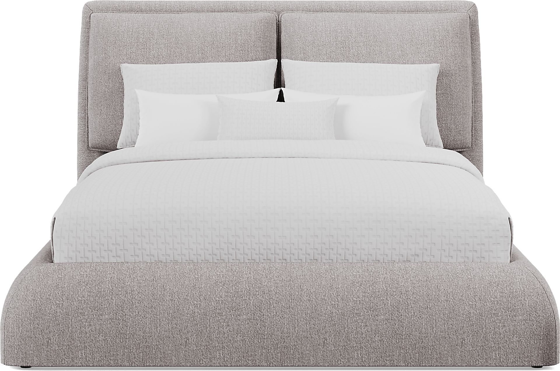 York Mills Gray 3 Pc Queen Upholstered Bed - Image 3