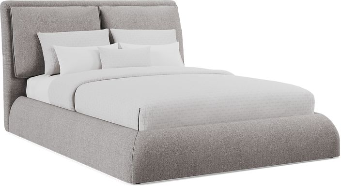York Mills Gray 3 Pc Queen Upholstered Bed