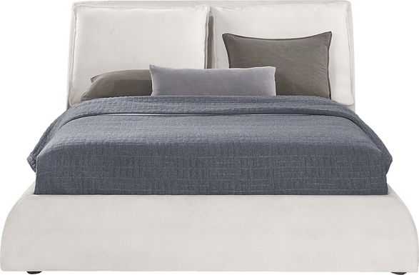 York Mills White 3 Pc King Upholstered Bed