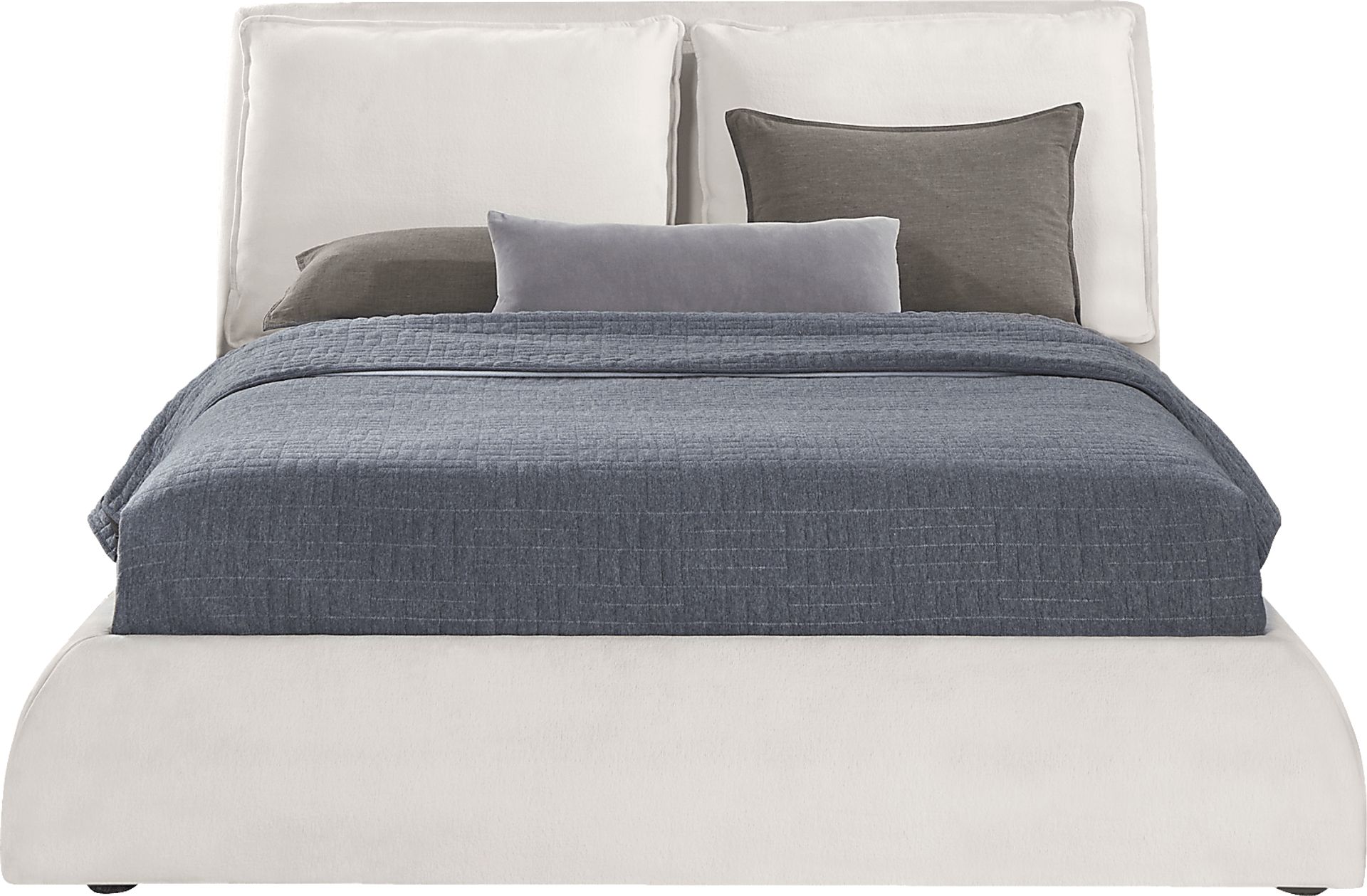 Easton Park Natural 5 Pc King Upholstered Bedroom with York Mills White Upholstered Bed - Image 2