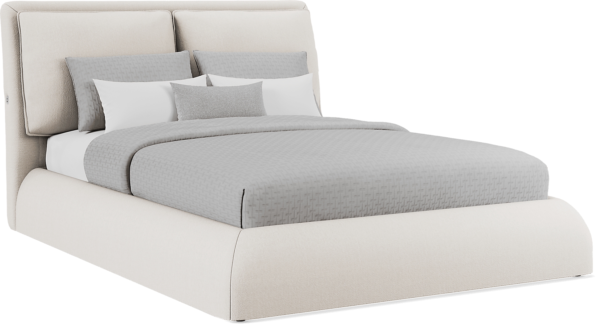 white 3 pc queen bed