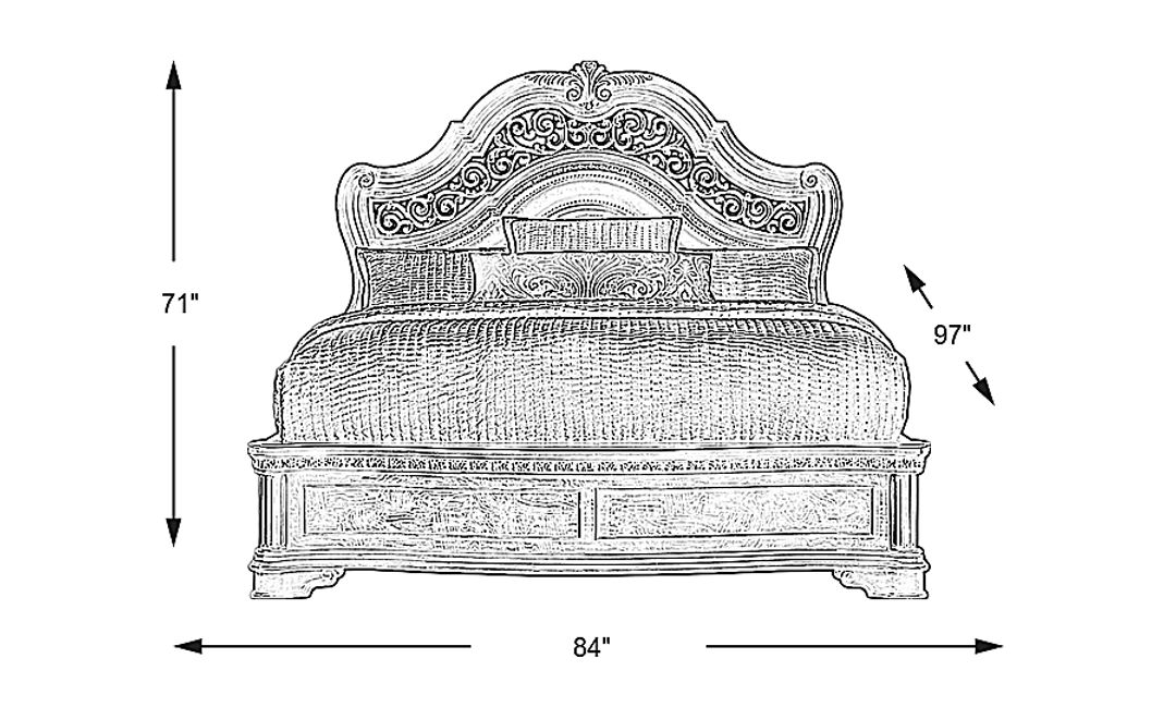 Yorkshire Manor Brown 3 Pc King Panel Bed