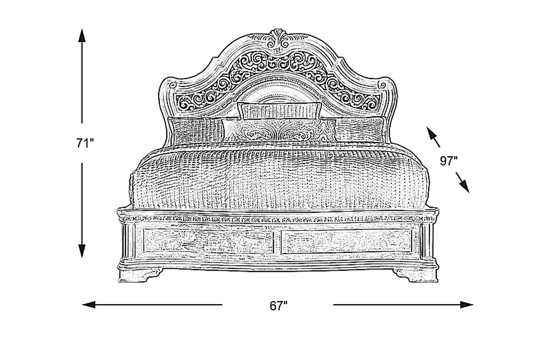 Yorkshire Manor Brown 3 Pc Queen Panel Bed