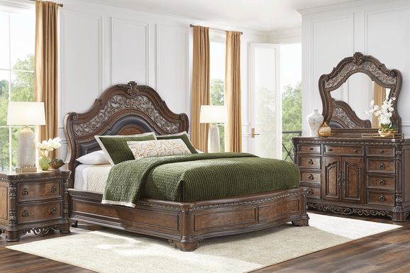 Barringer Place 5 Pc Merlot Dark Wood King Bedroom Set With 3 Pc King Panel  Bed, Nightstand, Tall Chest - Rooms To Go