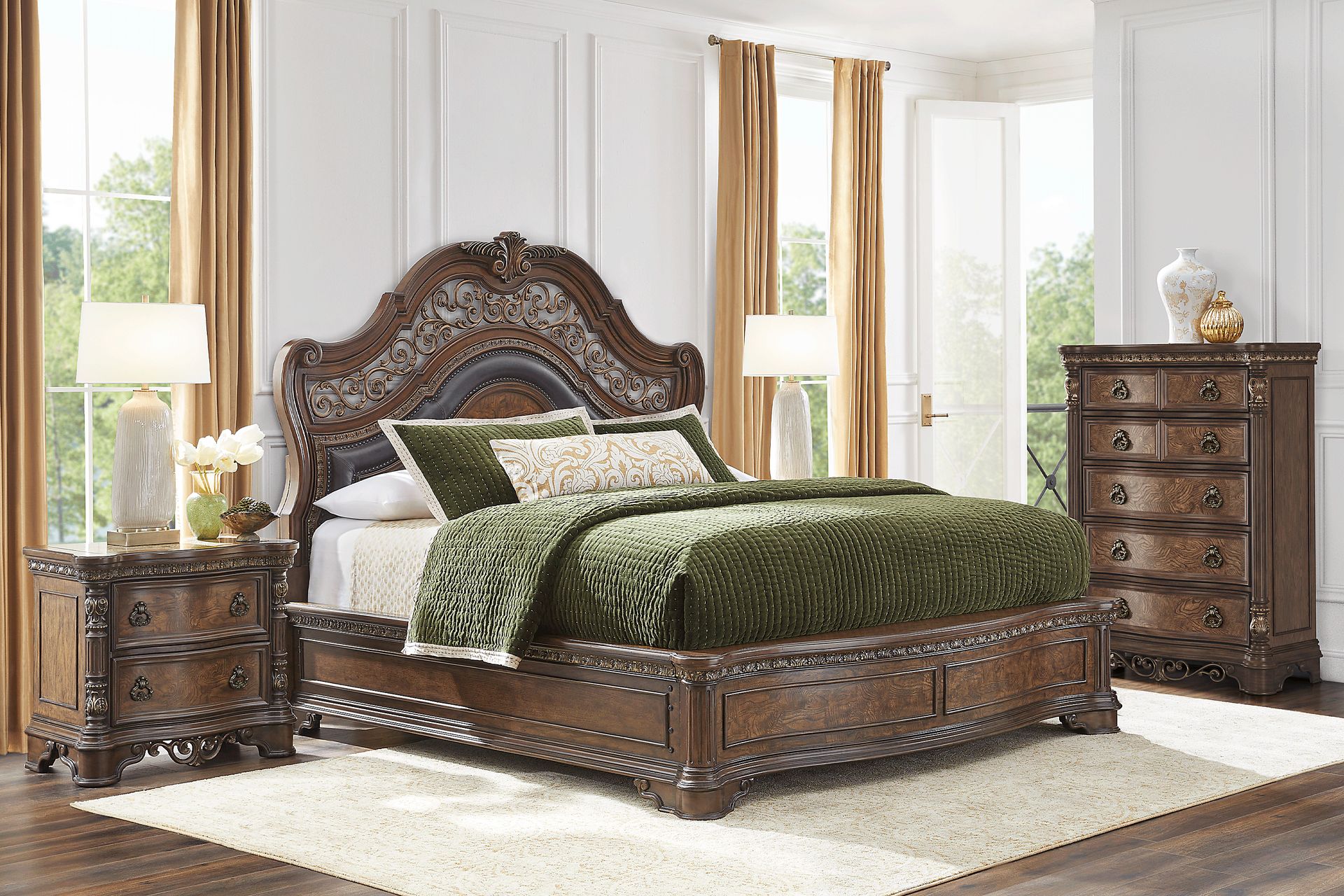 Yorkshire Manor Brown 5 Pc Queen Panel Bedroom - Image 1