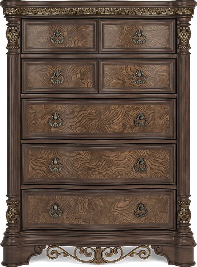 Yorkshire Manor Brown 8 Pc Queen Panel Bedroom - Thumbnail - Image 13