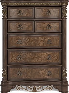 Handly manor pecan 7 deals pc king panel bedroom