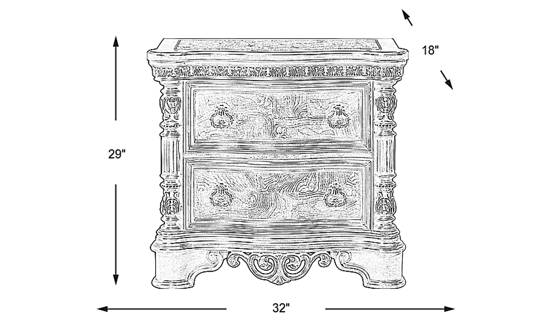 Yorkshire Manor Brown Nightstand