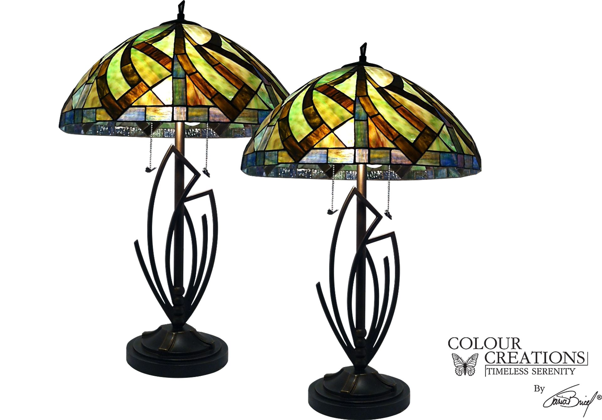Yorkshire Place Tiffany Style Lamps -  Set of 2 - Image 1