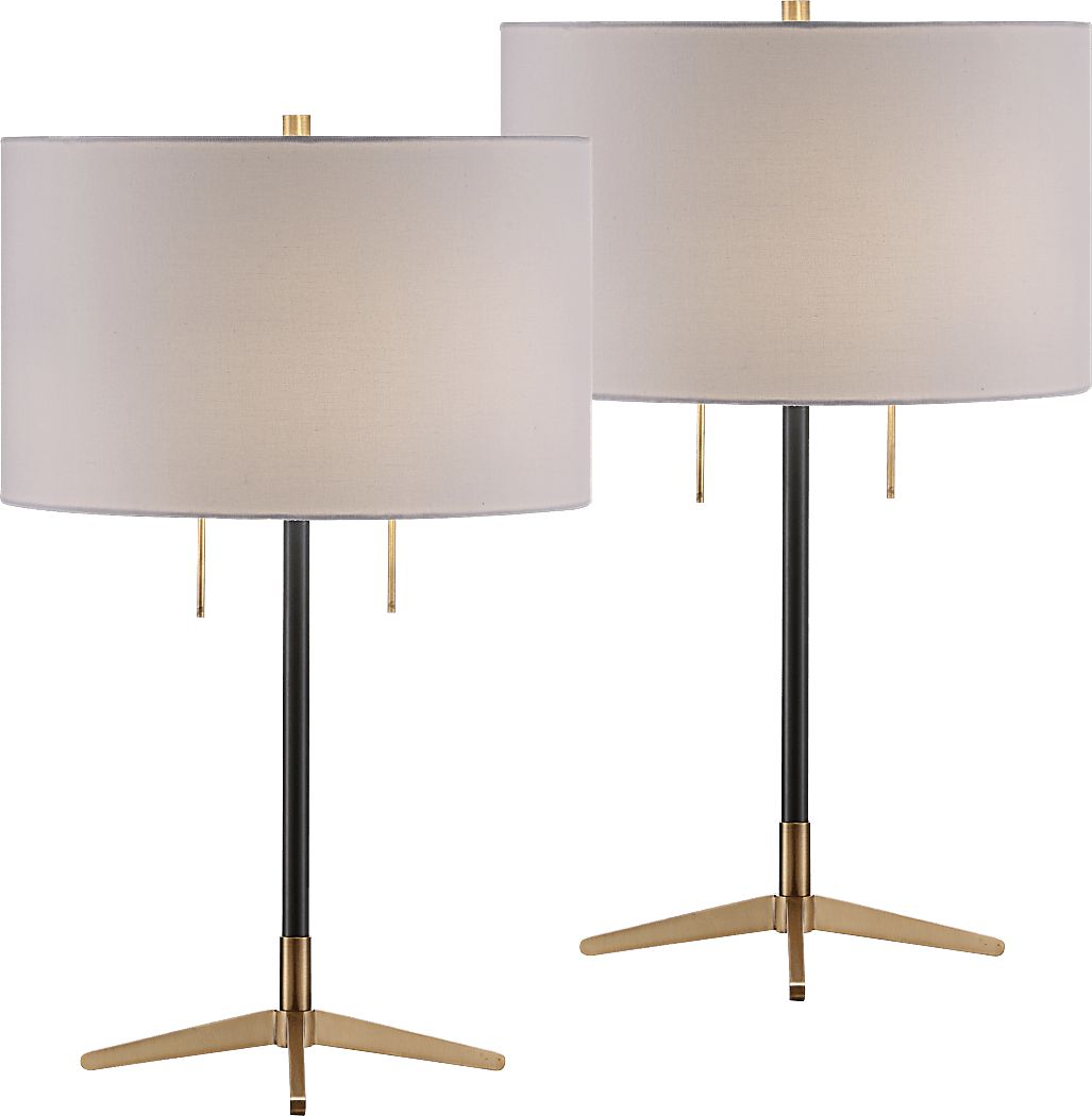 Yorkston Gray Table Lamps, Set of 2