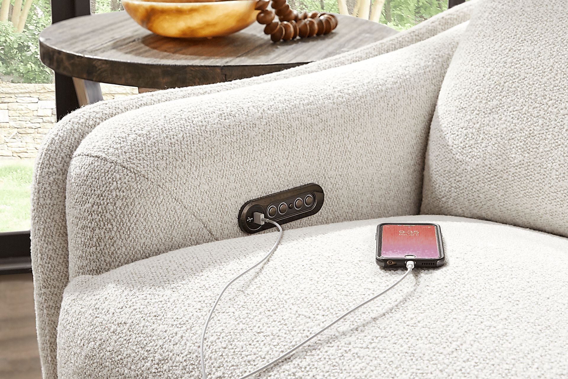 Yountville White Dual Power Recliner - Image 5