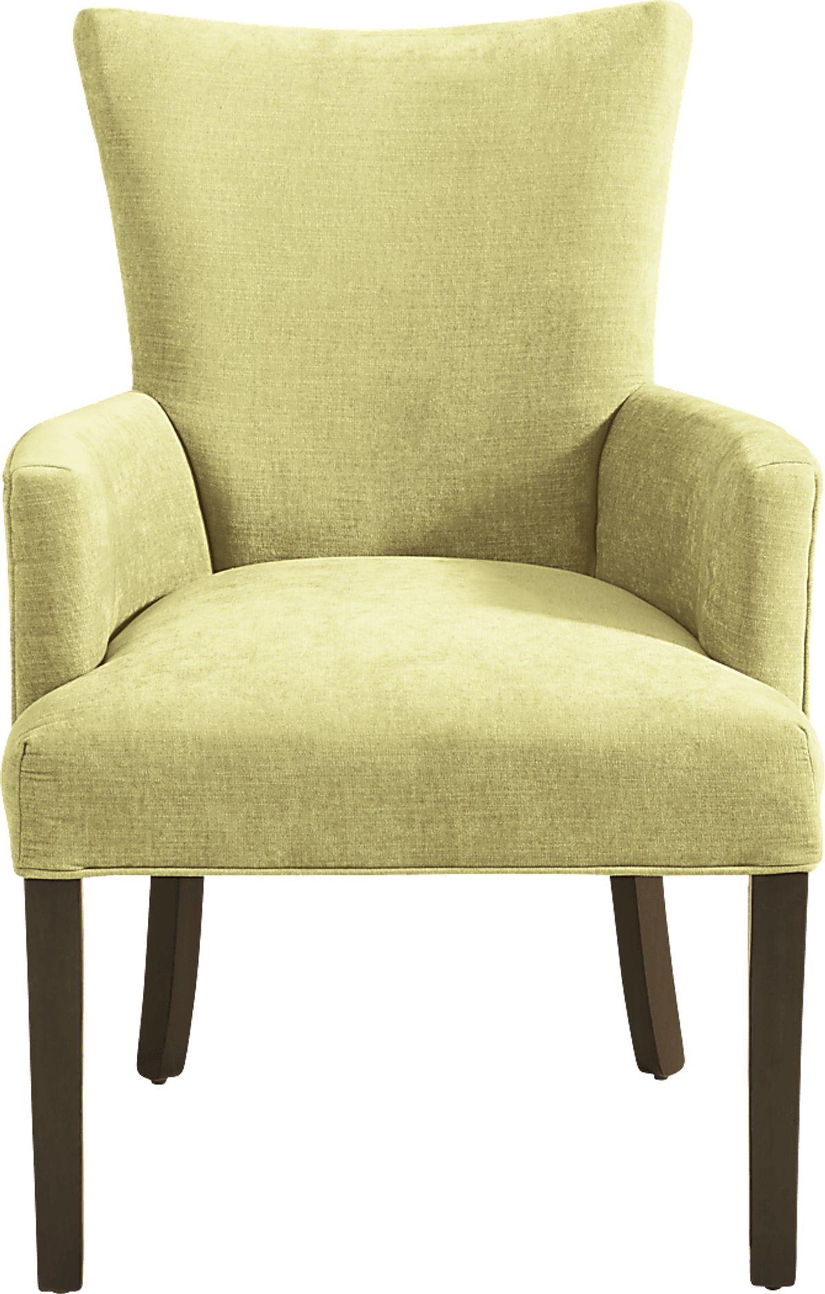 Yuliana Dark Brown Wood Yellow Arm Chair | Rooms to Go