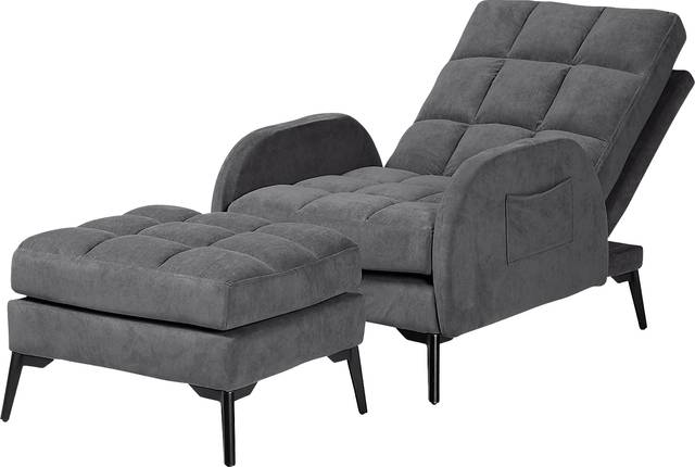 Yupon Gray Accent Chair & Ottoman - Thumbnail - Image 2