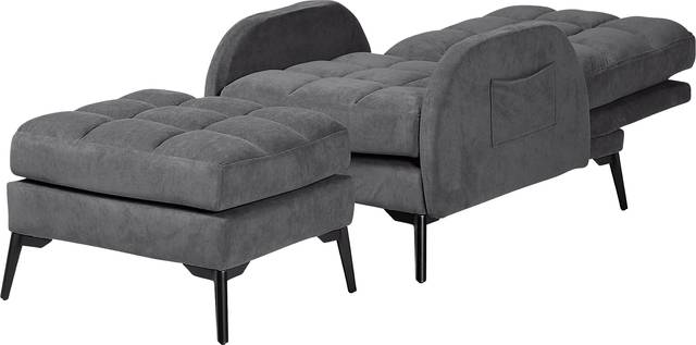 Yupon Gray Accent Chair & Ottoman - Thumbnail - Image 3