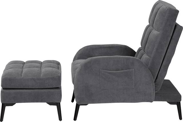 Yupon Gray Accent Chair & Ottoman - Thumbnail - Image 5
