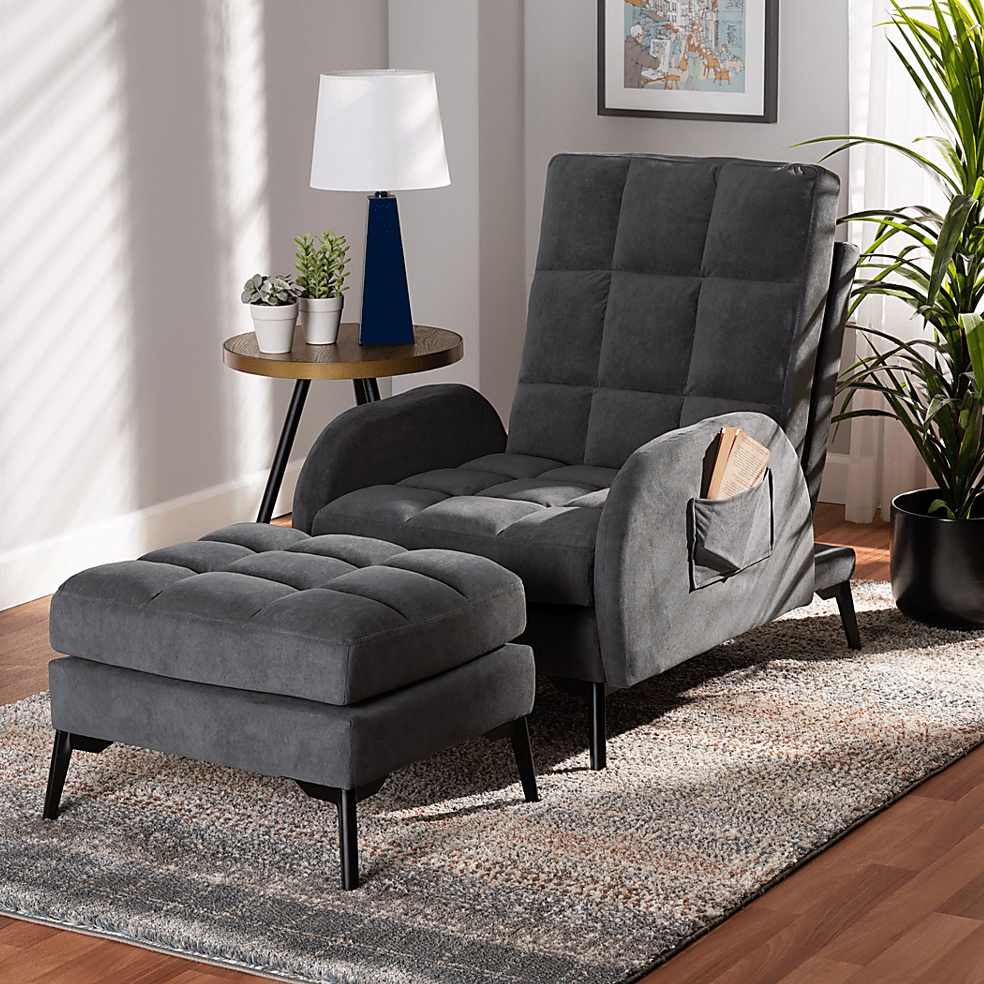 Yupon Gray Accent Chair & Ottoman - Image 7