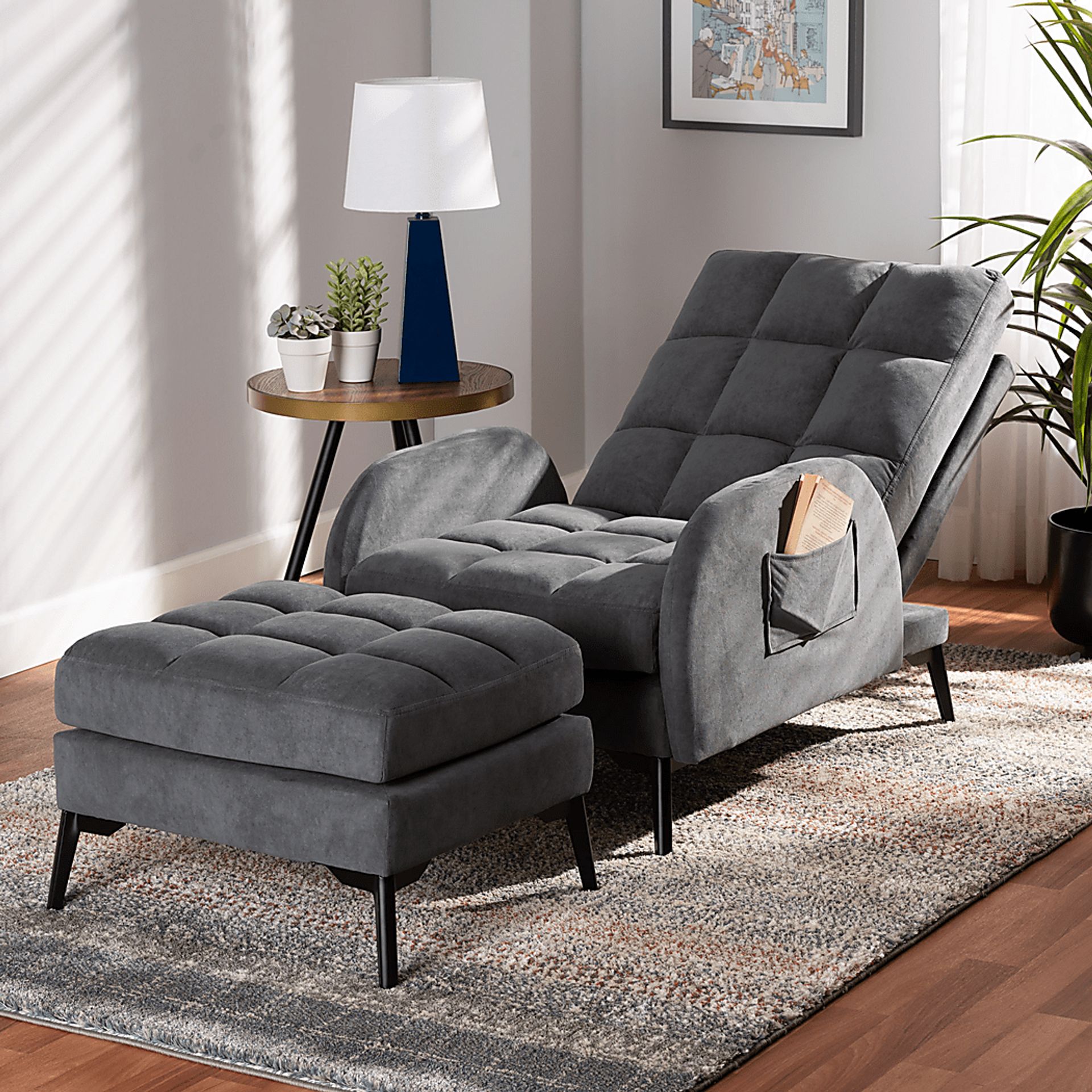 Yupon Gray Accent Chair & Ottoman - Image 8