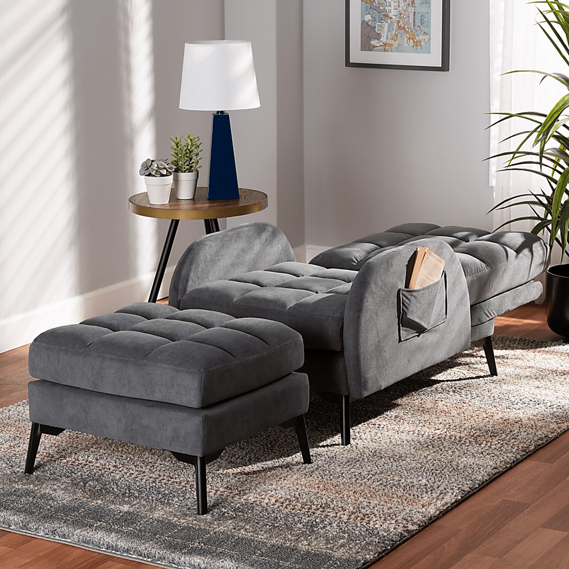 Yupon Gray Accent Chair & Ottoman - Image 9