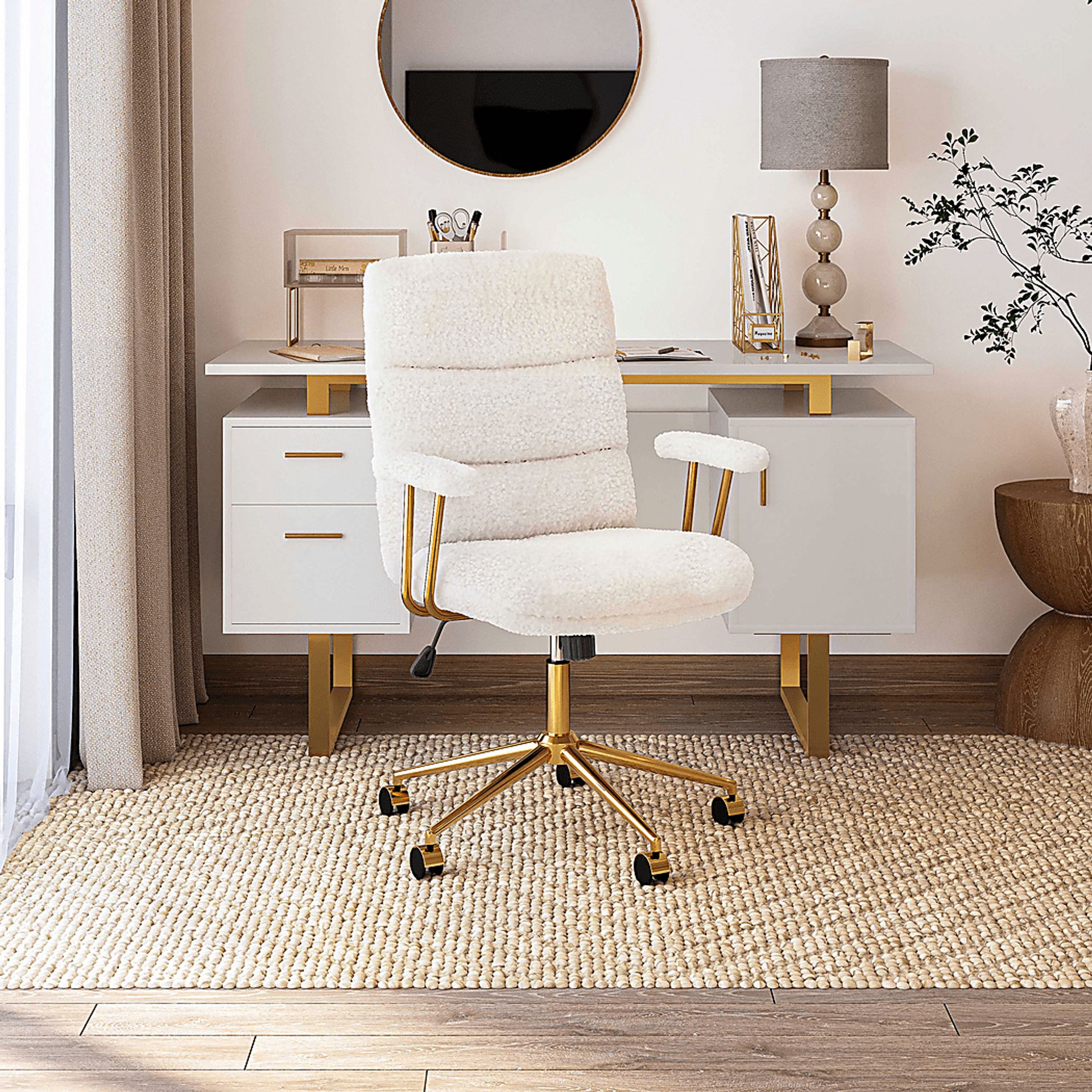 Yvoria White Office Chair - Image 2