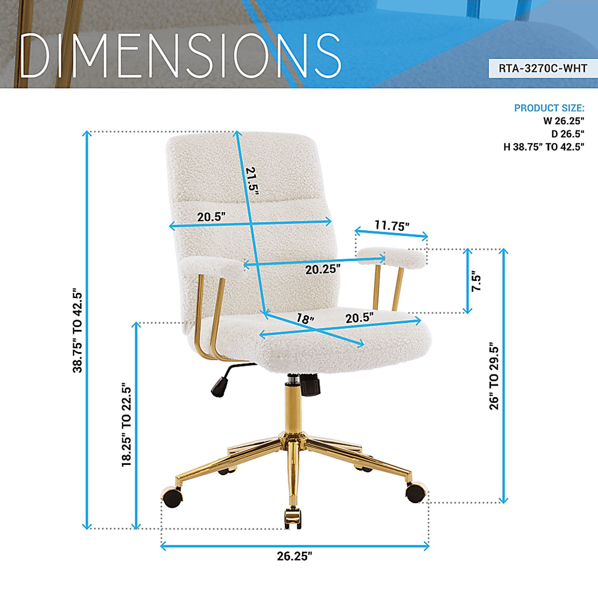 Yvoria White Office Chair - Image 5