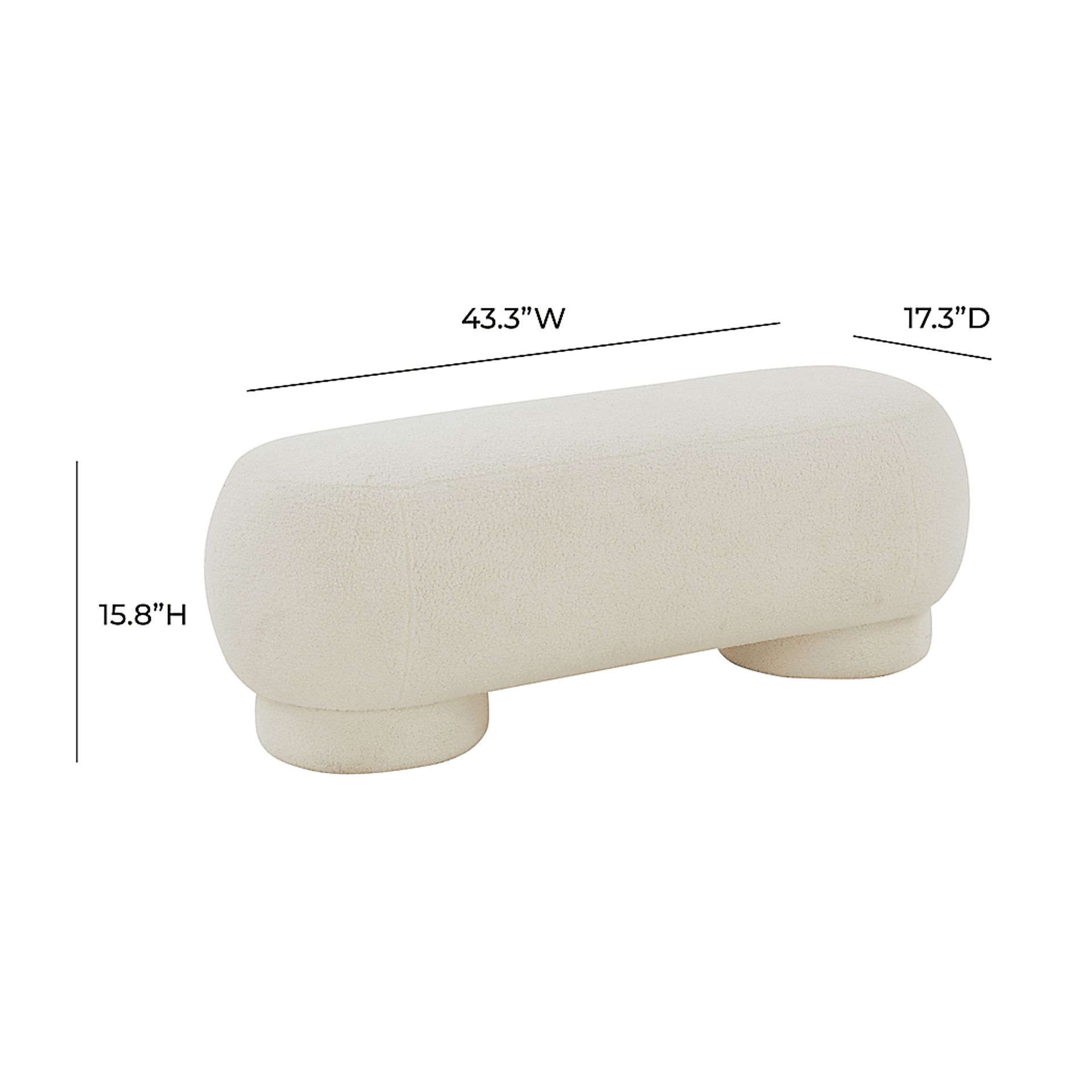 Zacate Cream Ottoman - Image 6