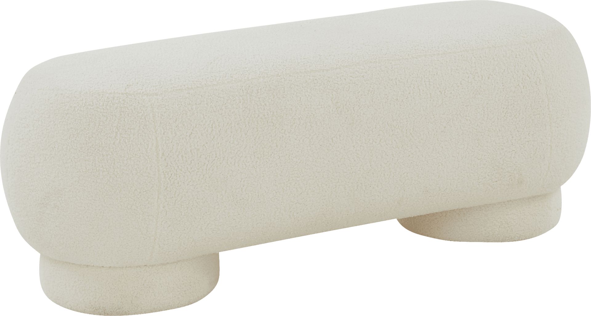 Zacate Cream Ottoman - Image 1