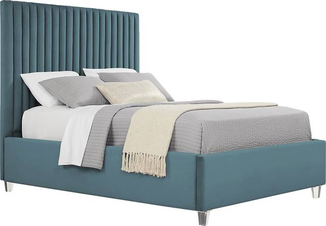 Zada Blue 3 Pc King Upholstered Bed - Thumbnail - Image 2