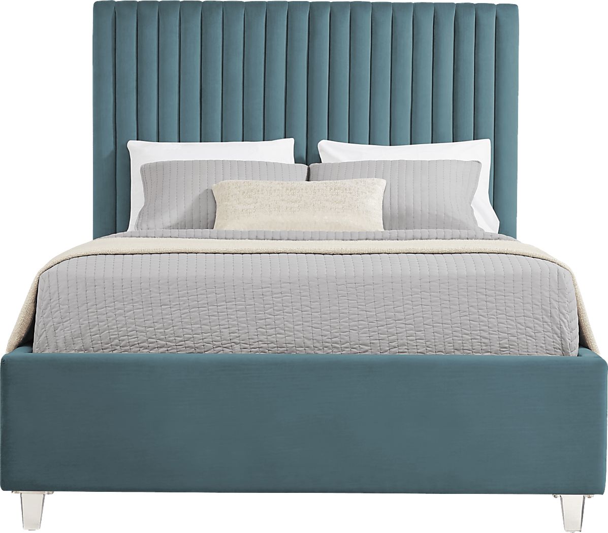 Zada Blue 3 Pc King Upholstered Bed Rooms To Go