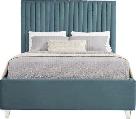 Zada Blue 3 Pc King Upholstered Bed