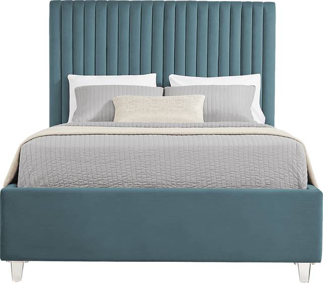 Zada Blue 3 Pc King Upholstered Bed - Thumbnail - Image 1