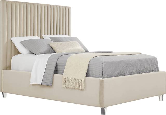 Zada Cream 3 Pc King Upholstered Bed - Thumbnail - Image 2