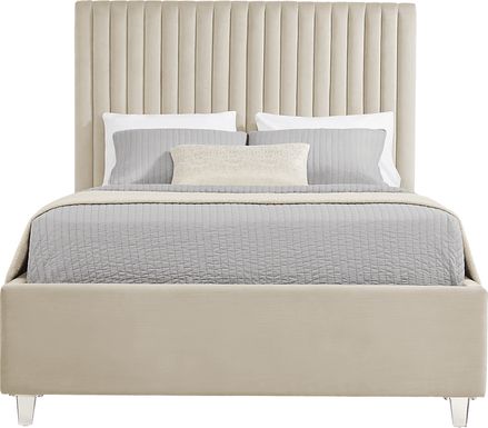 Zada Cream 3 Pc King Upholstered Bed