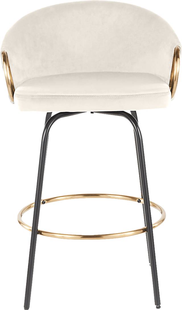 Zaharias Cream Swivel Counter Height Stool, Set of 2 - Thumbnail - Image 4