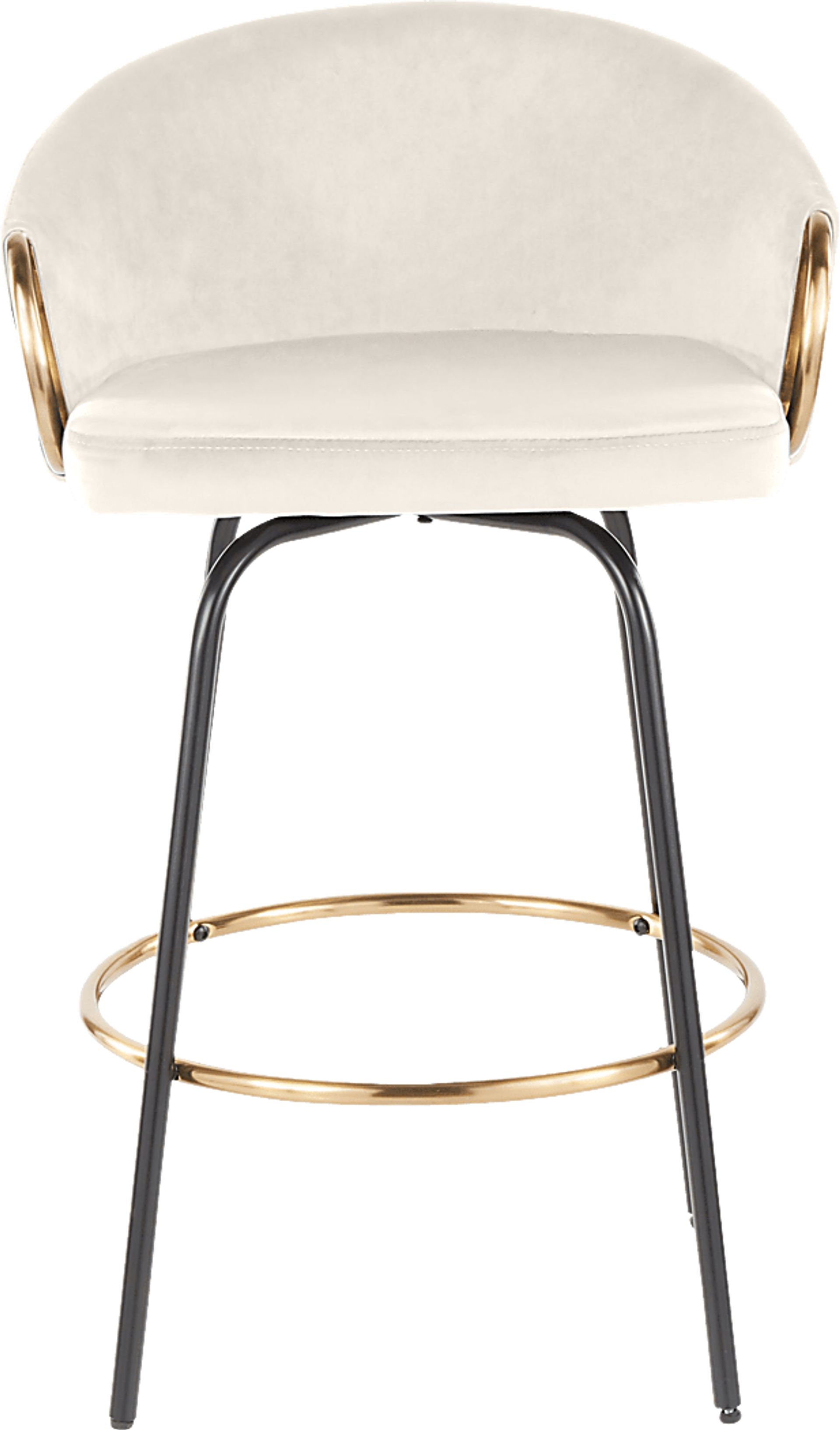 Zaharias Cream Swivel Counter Height Stool, Set of 2 - Image 4