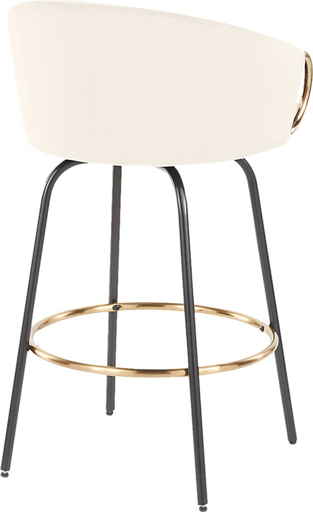 Zaharias Cream Swivel Counter Height Stool, Set of 2 - Thumbnail - Image 5