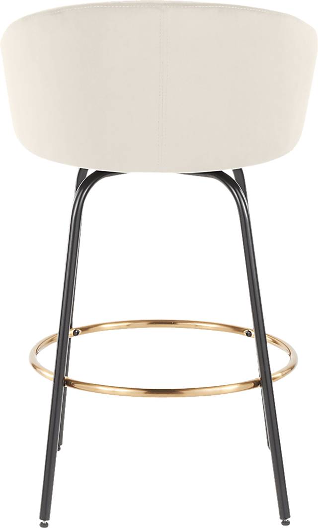 Zaharias Cream Swivel Counter Height Stool, Set of 2 - Thumbnail - Image 6