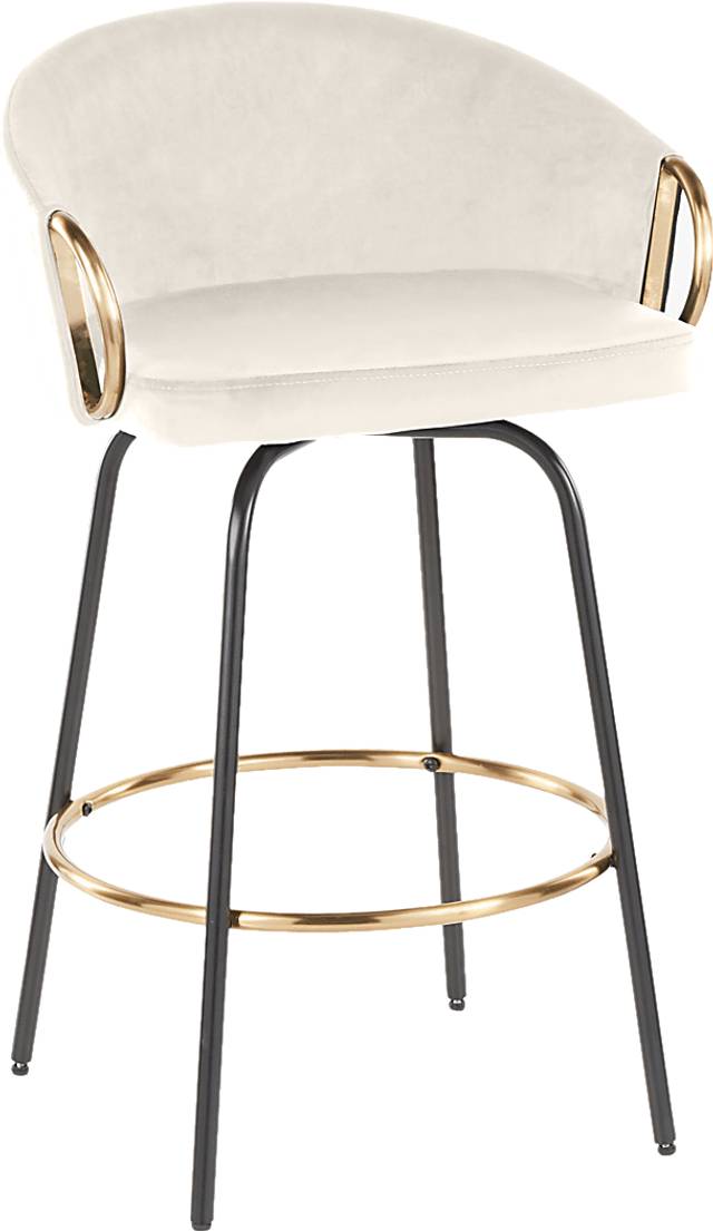 Zaharias Cream Swivel Counter Height Stool, Set of 2 - Thumbnail - Image 7